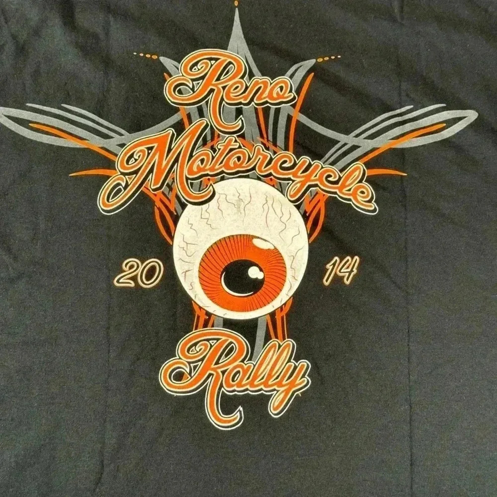 Reno Motorcycle Rally 2014 T Shirt Eyeball Bikers Bikes Men's XL Black - Picture 6 of 10